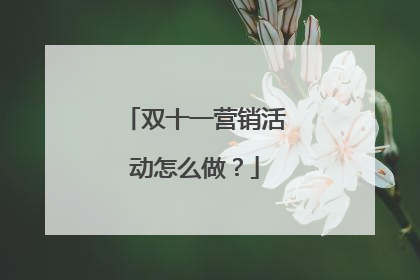 双十一营销活动怎么做?