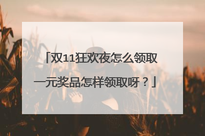 双11狂欢夜怎么领取一元奖品怎样领取呀?