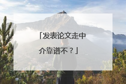 发表论文走中介靠谱不?