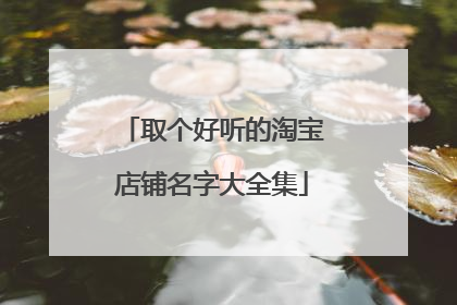 取个好听的淘宝店铺名字大全集