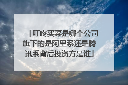 叮咚买菜是哪个公司旗下的是阿里系还是腾讯系背后投资方是谁