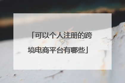 可以个人注册的跨境电商平台有哪些