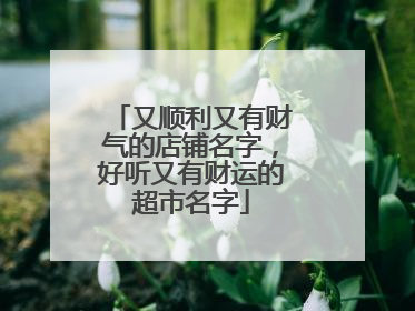 又顺利又有财气的店铺名字,好听又有财运的超市名字