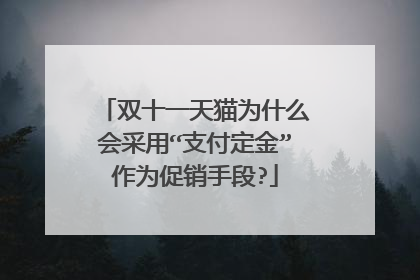 双十一天猫为什么会采用“支付定金”作为促销手段?