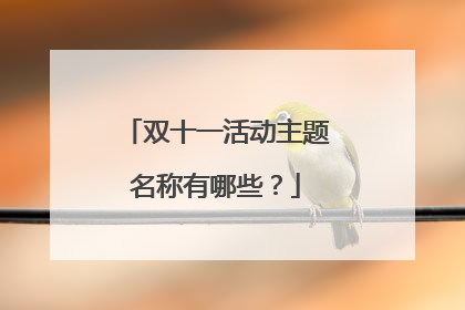 双十一活动主题名称有哪些?