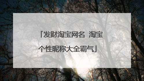 发财淘宝网名 淘宝个性昵称大全霸气