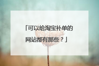 可以给淘宝补单的网站都有那些?