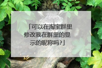 可以在淘宝群里修改我在群里的显示的昵称吗?