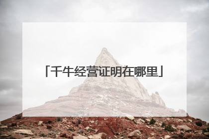 千牛经营证明在哪里