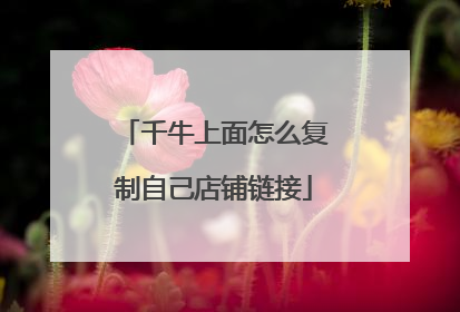千牛上面怎么复制自己店铺链接