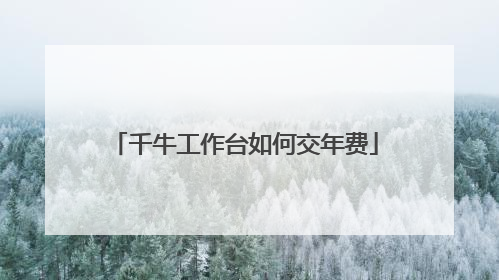 千牛工作台如何交年费