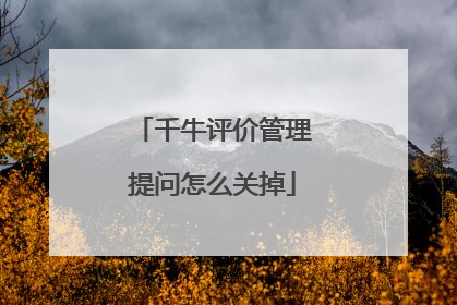 千牛评价管理提问怎么关掉