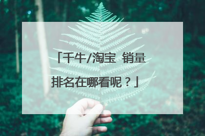 千牛/淘宝 销量排名在哪看呢?