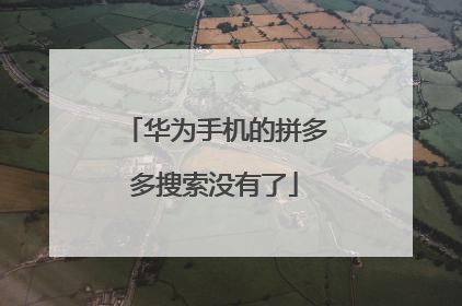 华为手机的拼多多搜索没有了