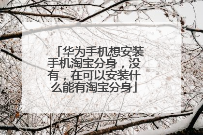 华为手机想安装手机淘宝分身,没有,在可以安装什么能有淘宝分身