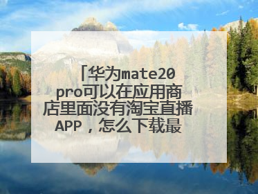 华为mate20pro可以在应用商店里面没有淘宝直播APP,怎么下载最新版淘宝直播APP呀求解