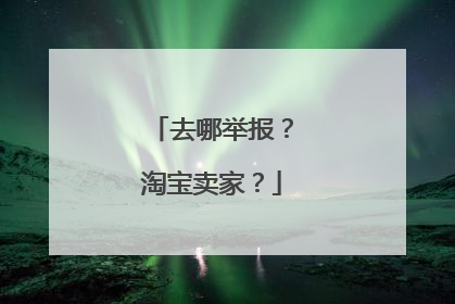 去哪举报?淘宝卖家?