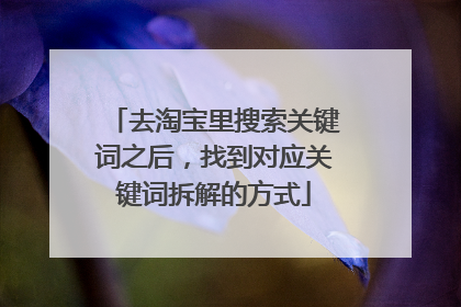 去淘宝里搜索关键词之后,找到对应关键词拆解的方式