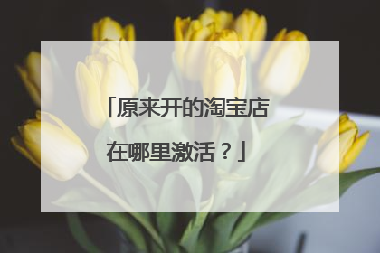 原来开的淘宝店在哪里激活?