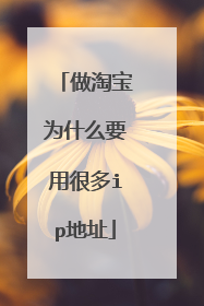 做淘宝为什么要用很多ip地址