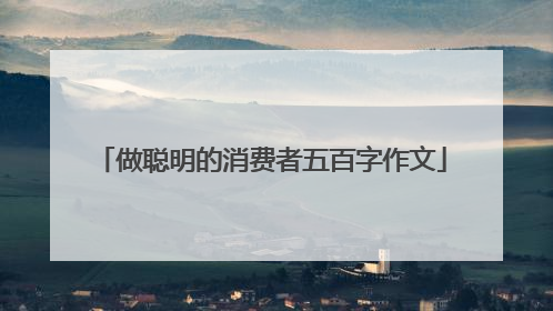 做聪明的消费者五百字作文