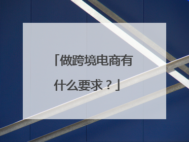做跨境电商有什么要求?