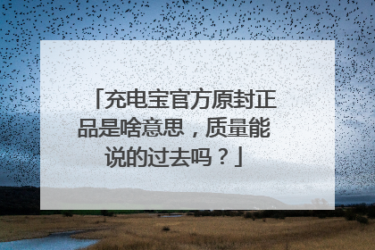 充电宝官方原封正品是啥意思,质量能说的过去吗?