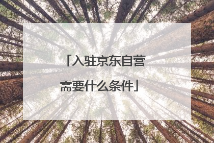 入驻京东自营需要什么条件