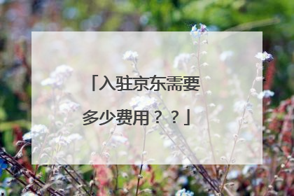 入驻京东需要多少费用??