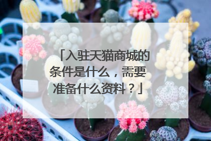 入驻天猫商城的条件是什么,需要准备什么资料?