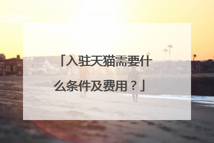 入驻天猫需要什么条件及费用?