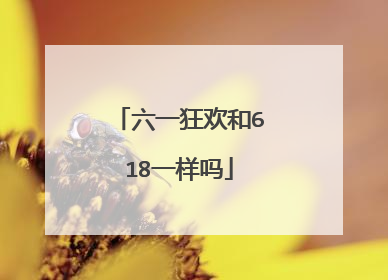 六一狂欢和618一样吗