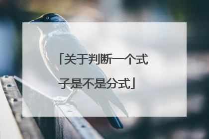 关于判断一个式子是不是分式