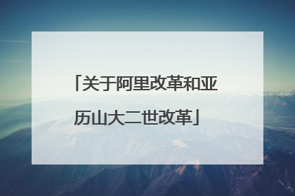 关于阿里改革和亚历山大二世改革
