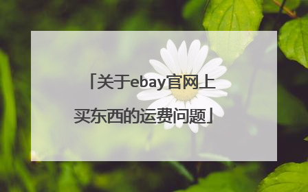 关于ebay官网上买东西的运费问题