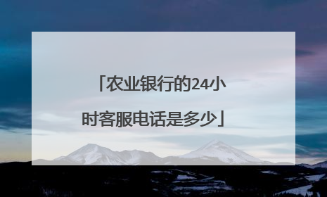 农业银行的24小时客服电话是多少