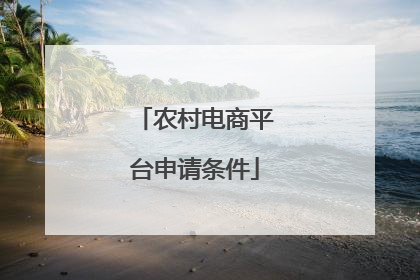 农村电商平台申请条件