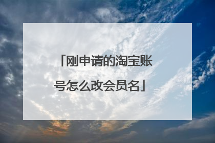 刚申请的淘宝账号怎么改会员名