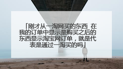 刚才从一淘网买的东西 在我的订单中显示是购买之后的东西显示淘宝网订单,就是代表是通过一淘买的吗