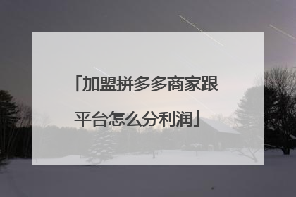 加盟拼多多商家跟平台怎么分利润