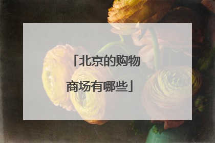 北京的购物商场有哪些