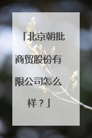 北京朝批商贸股份有限公司怎么样?