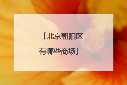 北京朝阳区有哪些商场