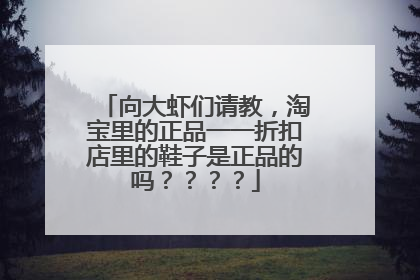 向大虾们请教，淘宝里的正品一一折扣店里的鞋子是正品的吗？？？？