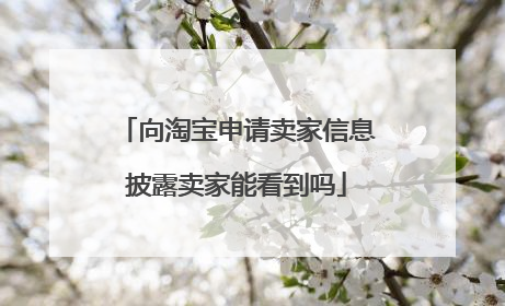 向淘宝申请卖家信息披露卖家能看到吗
