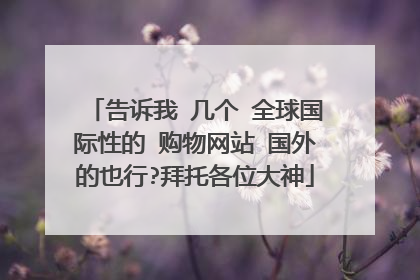 告诉我 几个 全球国际性的 购物网站 国外的也行?拜托各位大神