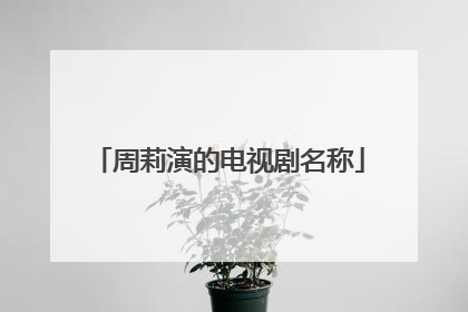 周莉演的电视剧名称