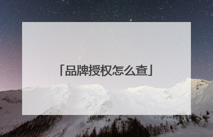 品牌授权怎么查