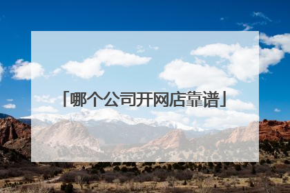哪个公司开网店靠谱