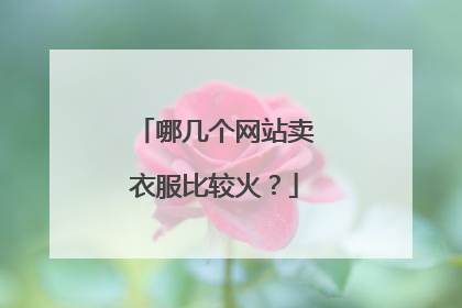 哪几个网站卖衣服比较火?